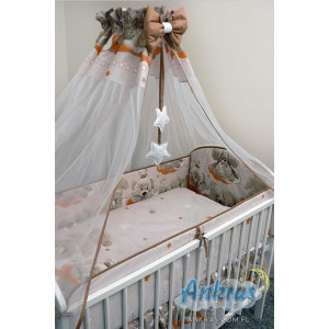 Ankras 6 daļīgs zīdaiņu gultas veļas komplekts Funny Bear 120x90cm | KIDO.LV