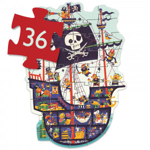 DJECO Gigantiskā puzle – Pirātu kuģis (36 gab.), DJ07129 | KIDO.LV