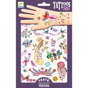 DJECO Tetovējumi – Košie putni (50+ tetovējumi), DJ09615 | KIDO.LV