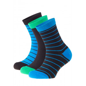 Zēnu zeķes ar strīpainu dizainu Friends, 3 pāri, black/black/blue | KIDO.LV