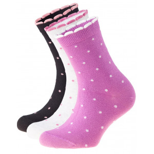 Meiteņu zeķes ar punktiņu rakstu, 3 pāri, lilac/grey/black | KIDO.LV