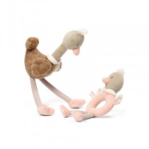 Baby Ono Attīstoša mīkstā rotaļlieta un grabulis OSTRICH McKNOX FAMILY, 1446 | KIDO.LV
