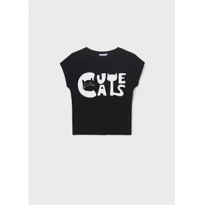 MAYORAL T-krekls meitenei Cute Cats, Black | KIDO.LV