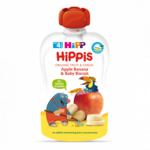 HIPP Āboli un banāni ar cepumiem tūbiņā BIO, 4+ mēn., 100g | KIDO.LV