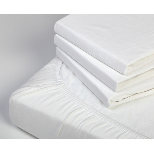 TROLL Jersey Balts palags ar gumiju gultai, 140x70x8 