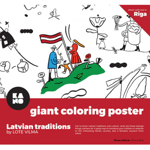KANO Milzu krāsojamais plakāts "Latviešu tradīcijas", 70x100cm 