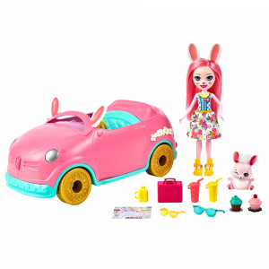 Enchantimals auto komplekts ar piederumiem Bunnymobile, HCF85 | KIDO.LV