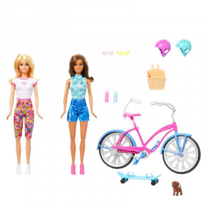 Barbie 2 Lelles ar velosipēdu - Bicycle Playset | KIDO.LV