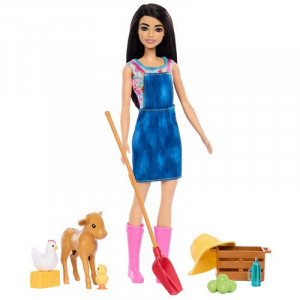 Barbie Lelle un rotaļu komplekts ar teliņu - Farmer set | KIDO.LV