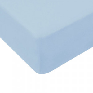 Kokvilnas palags ar gumiju 120x60 cm, light blue | KIDO.LV