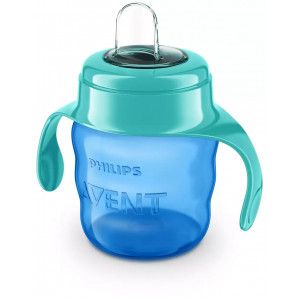 Philips Avent Easy Sip mācību krūzīte ar rokturiem, 6M+, 200ml, silikona snīpis, zaļa, SCF551/05 | KIDO.LV