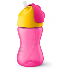 Philips Avent Krūzīte ar salmiņu, 300 ml, 12M+, rozā, SCF798/02 | KIDO.LV
