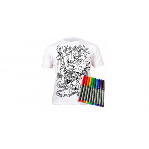 SPLAT PLANET Izkrāsojams T-krekls ar nomazgājamiem flomasteriem, SAFARI, 3-4 g | KIDO.LV