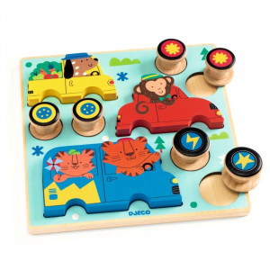 DJECO Koka puzle - Puzzle & Roll  - Mašīnas, DJ01079 | KIDO.LV