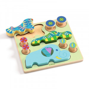 DJECO Koka puzle - Puzzle & Roll  - Dzīvnieki, DJ01081 | KIDO.LV