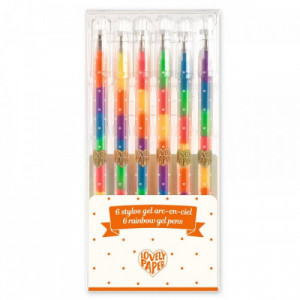 DJECO - 6 gēla pildspalvas - Mainīgās varavīksnes krāsas , DD03787 | KIDO.LV
