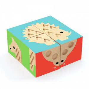 DJECO Koka puzle – 4 Taustes kubi, DJ06217 | KIDO.LV