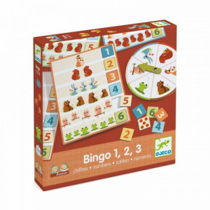 DJECO Izglītojoša spēle - Bingo - Skaitļi 1,2,3, DJ08258 | KIDO.LV