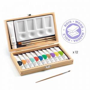 DJECO 12 guaša krāsas – Mākslinieka kaste, DJ08908 | KIDO.LV