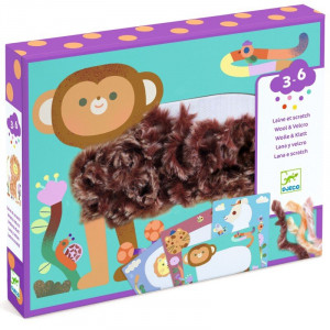 DJECO Kolāžas ar vilnu un Velcro® - Pūkainie draugi, DJ09128 | KIDO.LV