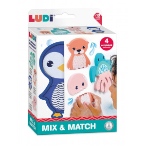 LUDI Vannas rotaļlieta puzle Mix&Match 4 dzīvnieciņi, 40078, 10+mēn | KIDO.LV