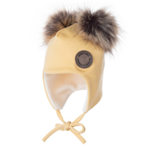 LENNE merino vilnas cepure mazuļiem PIPU, yellow | KIDO.LV