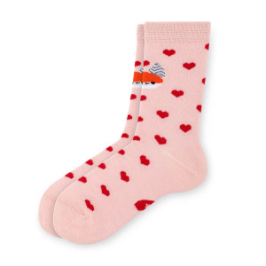 TUTAS LIETAS Rozā bambusa zeķītes ar sirsniņām | KIDO.LV