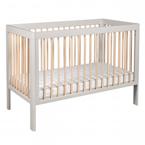 TROLL bērnu gultiņa LUKAS, divkrāsaina - soft grey/natural | KIDO.LV