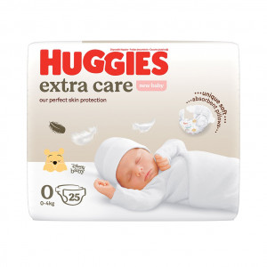 Huggies Extra Care 0 autiņbiksītes jaunpiedzimušiem <3.5kg 25gb | KIDO.LV