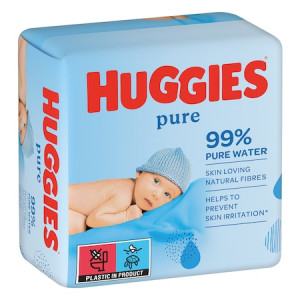 HUGGIES Mitrās salvetes mazuļiem bez smaržas Pure 4x56gb | KIDO.LV