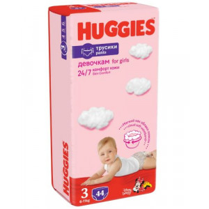 Huggies Pants 3 vienreizlietojamās biksītes Meitenēm, 6-11 kg,  44gb | KIDO.LV