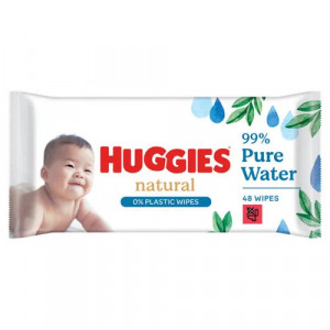 HUGGIES Mitrās salvetes mazuļiem ar ūdeni NATURAL 48gb | KIDO.LV