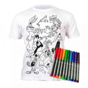 SPLAT PLANET Izkrāsojams T-krekls ar nomazgājamiem flomasteriem, Looney Tunes | KIDO.LV