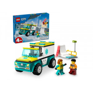 LEGO CITY  Ātrās palīdzības auto un snovotājs 60403 | KIDO.LV