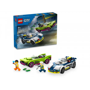 LEGO CITY  Policijas auto un jaudīgā auto pakaļdzīšanās 60415 | KIDO.LV