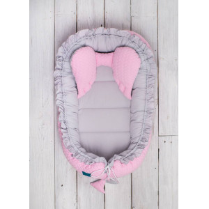 Belisima Zīdaiņa ligzdiņa Bunny, Pink/Grey | KIDO.LV