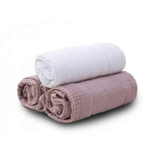 Babymatex kokvilnas muslīna autiņi 3gb, 80x70cm, Dirty Pink | KIDO.LV