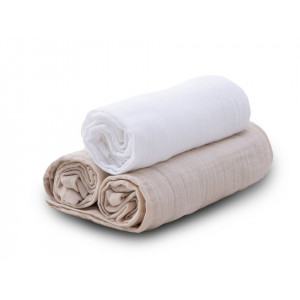Babymatex kokvilnas muslīna autiņi 3gb, 80x70cm, Beige | KIDO.LV