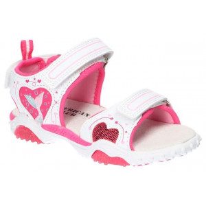 American Club baltas sandales ar LED gaismiņām meitenēm | KIDO.LV