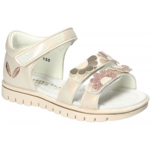 American Club Mirdzošas sandales ar ziediem meitenēm, XD155, Beige | KIDO.LV
