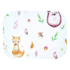 EGA Kokvilnas flaneļa autiņš 70x80cm, Putniņi un spalvas, balts | KIDO.LV