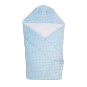 DUETBABY zīdaiņu ietinamā sedziņa ar kapuci - MINKY, zila | KIDO.LV