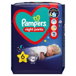 PAMPERS Night Pants 6 vienreizlietojamās biksītes naktij 15+ kg 19gb | KIDO.LV