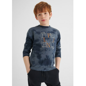 MAYORAL Zēnu T-krekls ar garām piedurknēm Tie Dye, Steel Blue | KIDO.LV