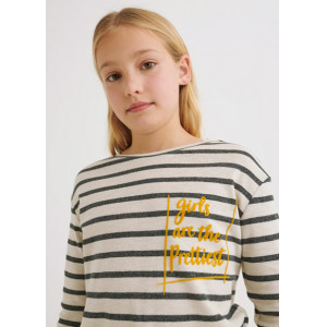 MAYORAL T-krekls ar garām piedurknēm meitenei ECOFRIENDS, Black | KIDO.LV