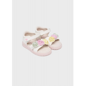 MAYORAL Baltas meiteņu sandales ar ziediem | KIDO.LV