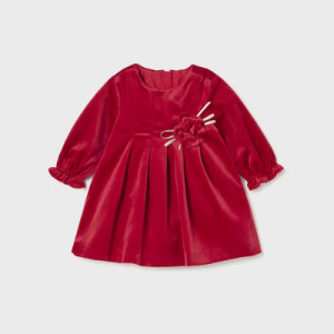 MAYORAL Sarkana samta kleitiņa ar garām piedurknēm  | KIDO.LV