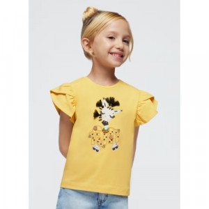 MAYORAL Dzeltens T-krekls meitenei ar aplikāciju, 3091, 60 Miel | KIDO.LV