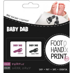 Baby Dab krāsa mazuļa pēdiņas/rociņas nospieduma izveidošanai 2gb, Purple/Grey | KIDO.LV