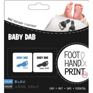 Baby Dab krāsa mazuļa pēdiņas/rociņas nospieduma izveidošanai 2gb, Blue/Grey | KIDO.LV